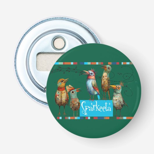 Sparkeeta flesopener button flesopener (Voorkant)