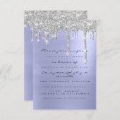 Sparkelende Glitter Druppels Zilver Blauw Bruids S Kaart (Voorkant / Achterkant)