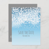 Sparking Lights Winter Wonderland Save the Date Aankondigingskaart (Voorkant / Achterkant)
