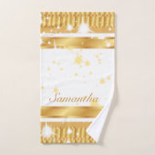 Sparkings Gold Et White Nom De Script (Serviette à main)