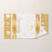 Sparkings Gold Et White Nom De Script (Serviette à main)