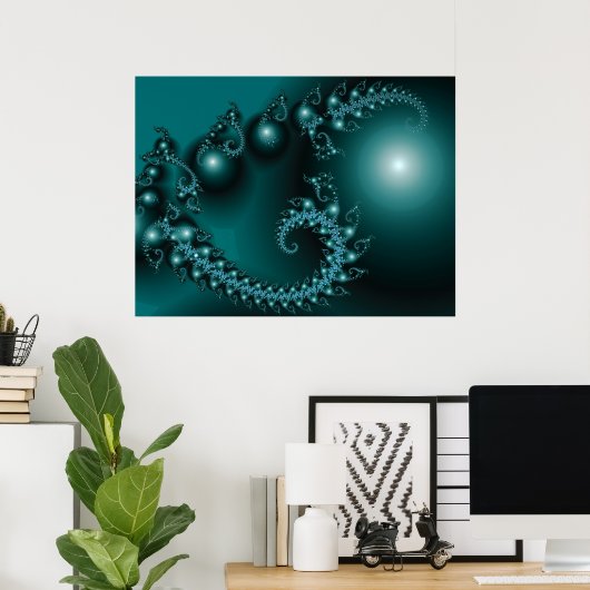 Sparkle 3 Abstracte Fractal Fine Art Poster (Thuiskantoor)