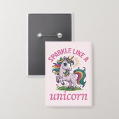 Sparkle als een eenhoorn button (Voorkant / Achterkant)