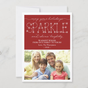 Sparkle and Shine Christmas-fotokaart voor kerstva Feestdagenkaart