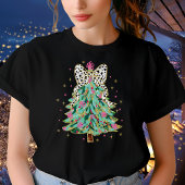 Sparkle and Shine Coquette Glitter Kerstboom T-shirt