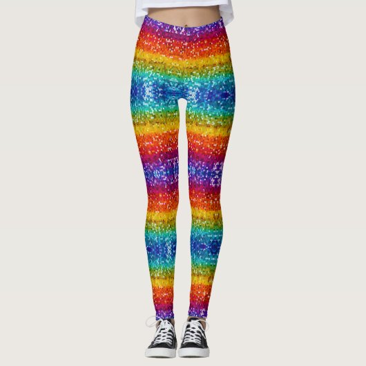 Sparkle and Shine with Rainbow Sequin Glitter Leggings (Voorkant)