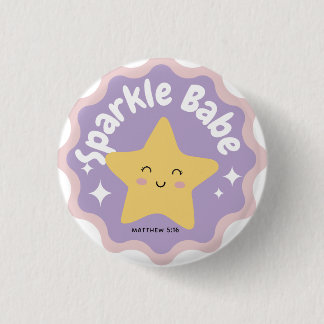 Sparkle babe ronde button 3,2 cm
