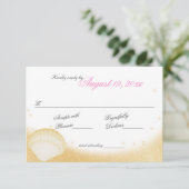 Sparkle Beach Sea Shells en Starfish Respons RSVP Kaartje (Staand voorkant)