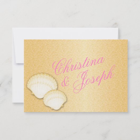 Sparkle Beach Sea Shells en Starfish Respons RSVP Kaartje (Achterkant)