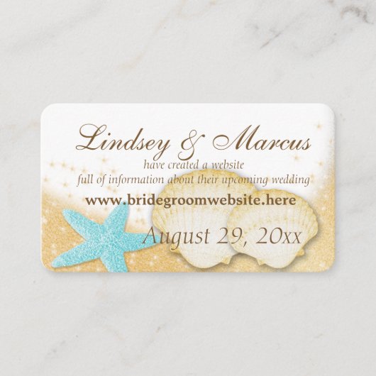 Sparkle Beach Wedding Informatie Kaarten (Voorkant)