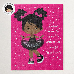 Sparkle Black Girl op maat Legpuzzel