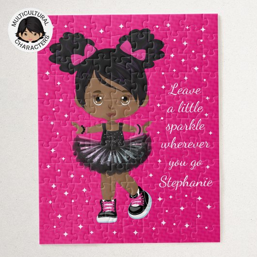 Sparkle Black Girl op maat Legpuzzel