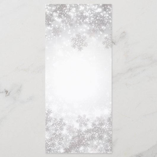 Sparkle blanc Snowflakes Menu Mariage d'hiver (Dos)