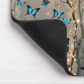 SPARKLE BLUE BUTER Fly ON Mousepad Muismat (Hoek)