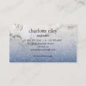 Sparkle Blue Glitter Marble Cursive Voeg je Logo t Visitekaartje (Achterkant)