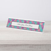 Sparkle Blue Paars Mermaid Tail Fish Scale Bright Bureau Naambordje (Voorkant)