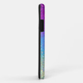 Sparkle Blue & Paarse Glitter Monogram iPhone Case (Achterkant/rechts)