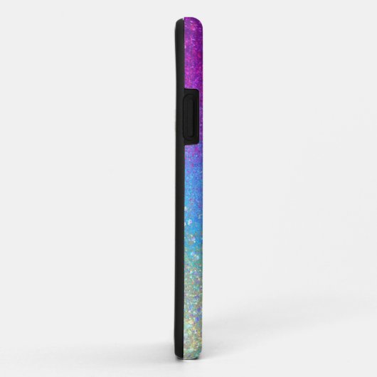 Sparkle Blue & Paarse Glitter Monogram iPhone Case (Achterkant/rechts)