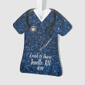 Sparkle Blue Scrub Top Nurse 2020 Ornament (devant)