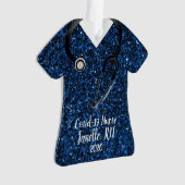 Sparkle Blue Scrub Top Nurse 2020 Ornament (devant)