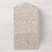 Sparkle Blush Cream Glitz Glitter Bruiloft All In One Uitnodiging (Buitenkant)