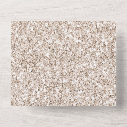 Sparkle Blush Cream Glitz Glitter Bruiloft All In One Uitnodiging (Achterkant)