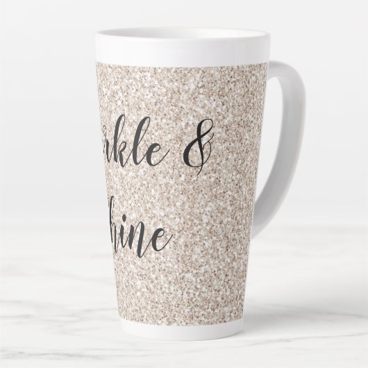 Sparkle Blush Cream Glitz Glitter Latte Mok (Rechterhoek)
