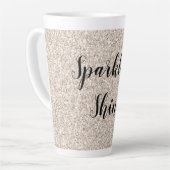 Sparkle Blush Cream Glitz Glitter Latte Mok (Linkerhoek)