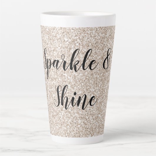 Sparkle Blush Cream Glitz Glitter Latte Mok (Voorkant)