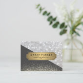 Sparkle Bokeh avec Faux Metallic Gold Étiquette (Debout devant)