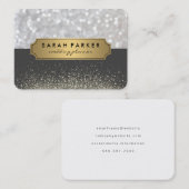 Sparkle Bokeh avec Faux Metallic Gold Étiquette (Devant / Derrière)