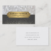 Sparkle Bokeh avec Faux Metallic Gold Étiquette (Devant / Derrière)