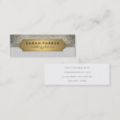 Sparkle Bokeh Faux Linen Metallic Gold Label (Voorkant / Achterkant)