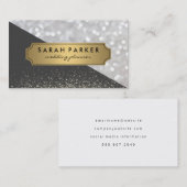 Sparkle Bokeh met Faux Metallic Gold Label (Voorkant / Achterkant)