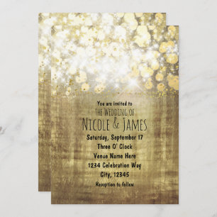 Sparkle Bright Lights Rustic Gold Glam-uitvindinge Kaart