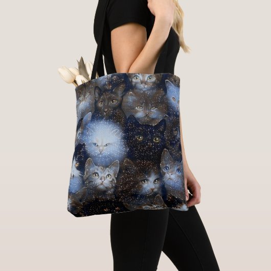 Sparkle Cats Canvas tas (Dichtbij)