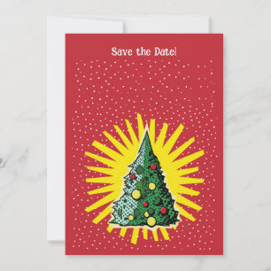 "Sparkle & Cheer" Bewaar de Datum Kerst Uitnodigin Kaart