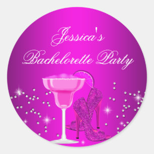 Sparkle Cocktail & Hoge Hakken Bachelorette Sticke Ronde Sticker