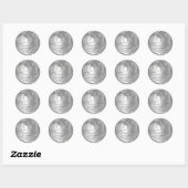 Sparkle Dank je wel Zilveren Druppelende Glitters Ronde Sticker (Vel)