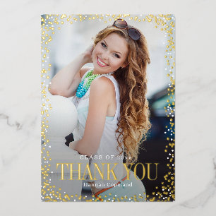 Sparkle Delight Folie Afstuderen Hartelijk dank vo Uitnodiging