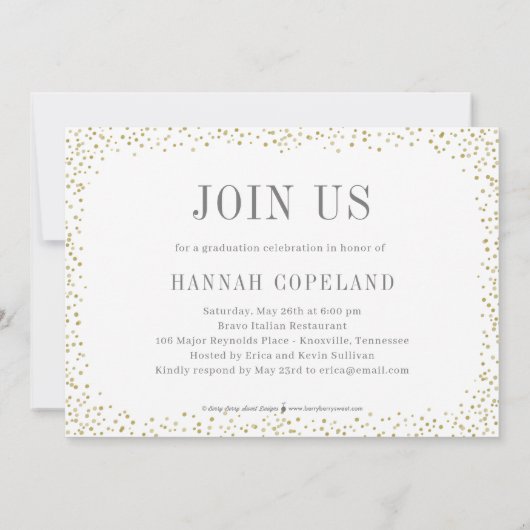 Sparkle Delight Graduation Faire-part Invitation (Dos)