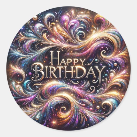 Sparkle design Verjaardag stickers (Voorkant)