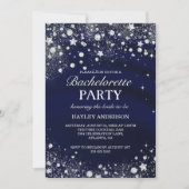 Sparkle Diamond Blue Bachelorette Invitation (Devant)