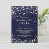 Sparkle Diamond Blue Bachelorette Invitation (Debout devant)