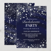 Sparkle Diamond Blue Bachelorette Party Invite Kaart (Voorkant / Achterkant)