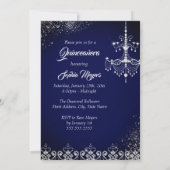 Sparkle Diamond Jurk Navy Quinceanera Kaart (Achterkant)