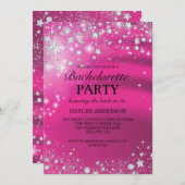 Sparkle Diamond Pink Bachelorette Party Uitnodigin Kaart (Voorkant / Achterkant)
