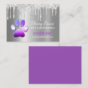 Sparkle Drip Shimmer Dog Pet Grooming Service Visitekaartje