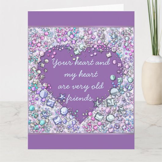 Sparkle edele edeledeledelgemalen hartritme kaart (Voorkant)