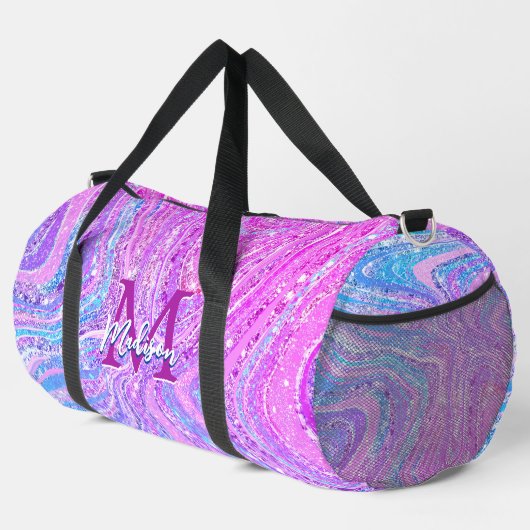 Sparkle eenhoorn regenboog girly marmeren kunst ge plunjezak (Rechterhoek)